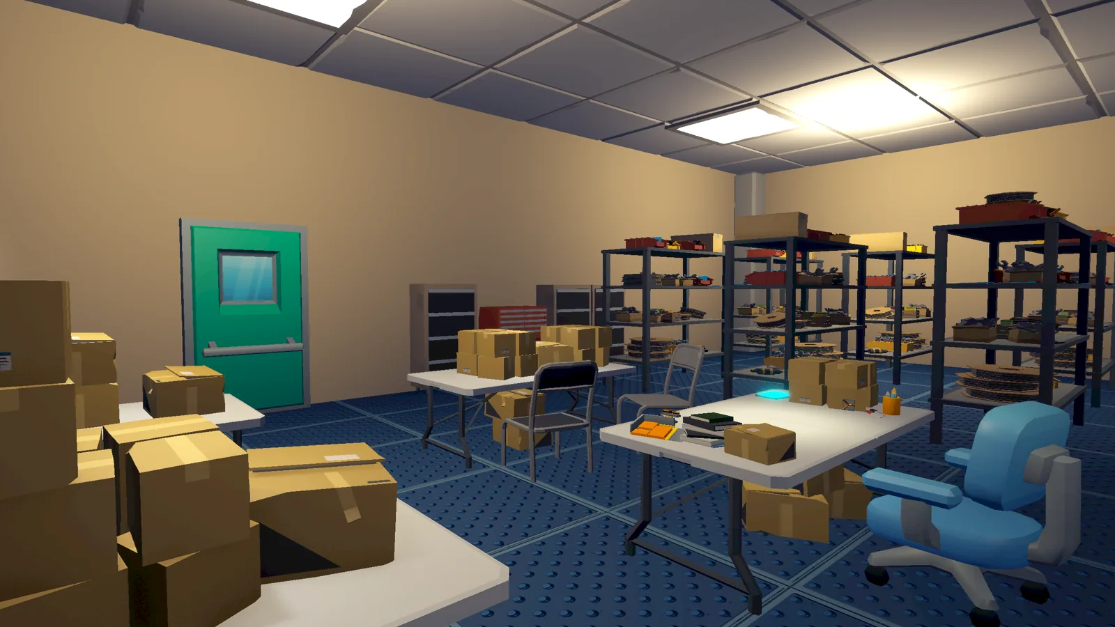 Tiny Circuits press asset: Factory Storeroom